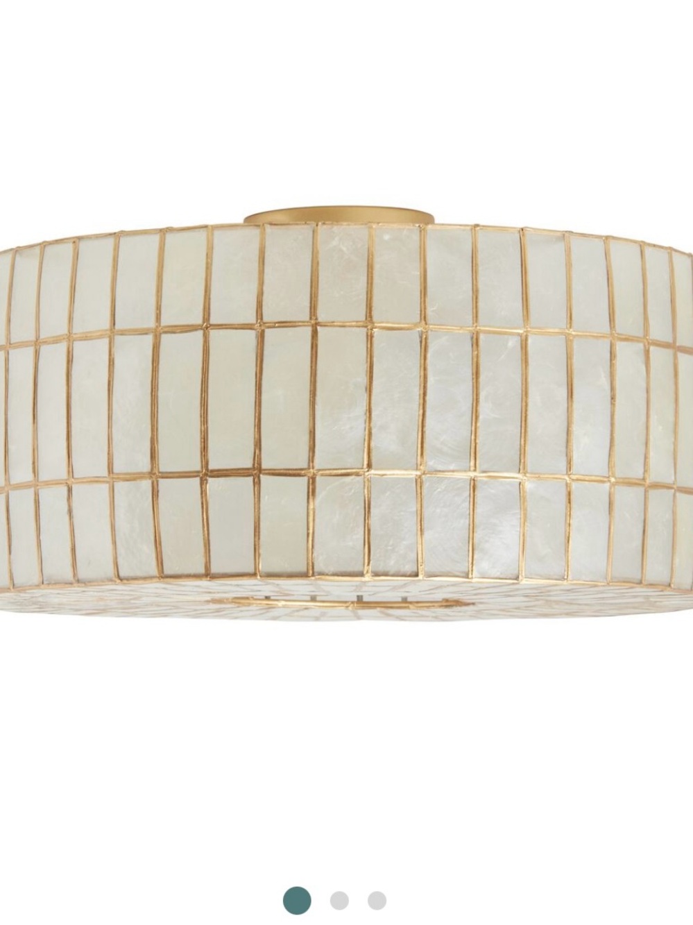 Gold Capiz Drum Flush Mount Ceiling Light
